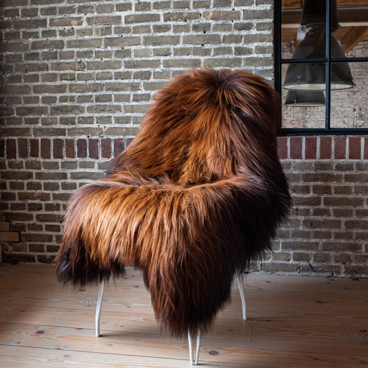 Premium Natural Icelandic Long Wool Sheepskin Rug, X-Large