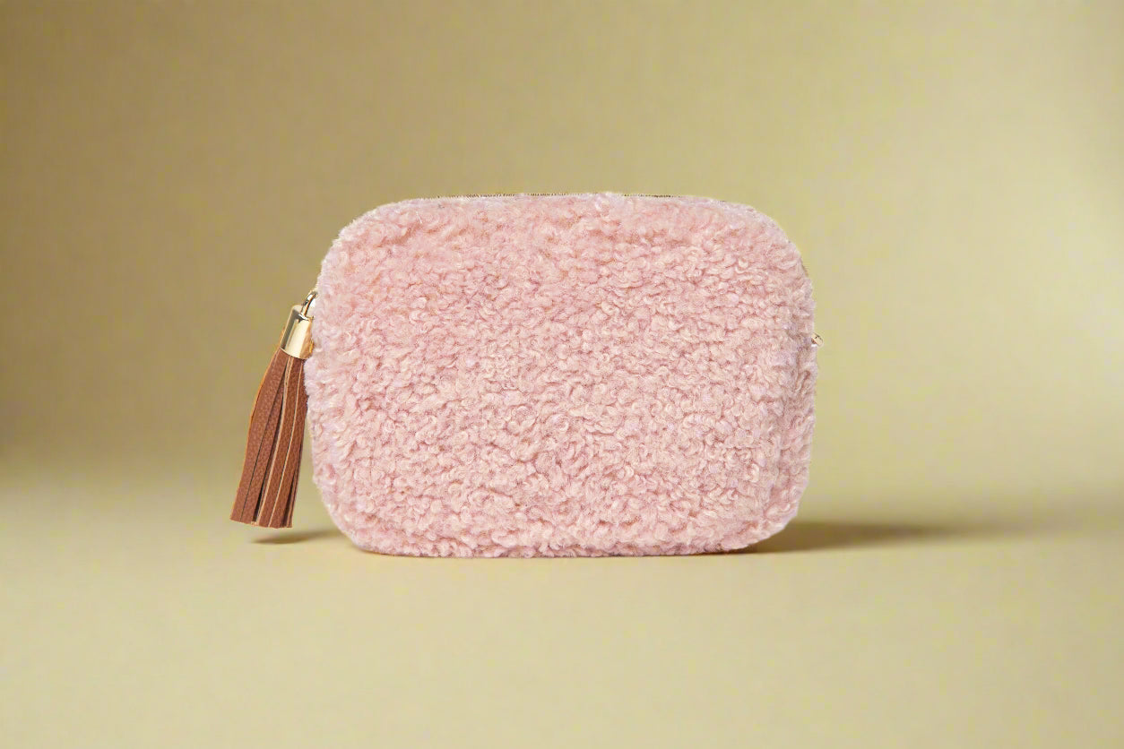 Georgette Shearling & Leather Tassel Camera Bag by Clemés