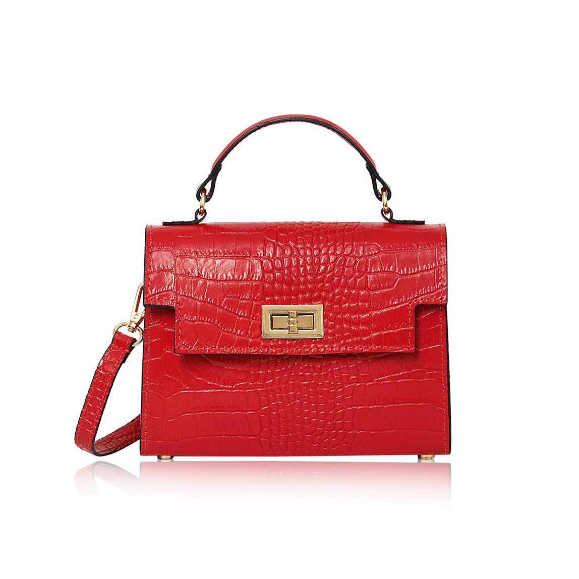Margot Croc Embossed Leather Crossbody by Clemés