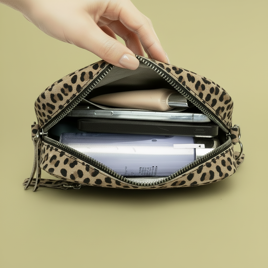 Éloise Leopard Print Genuine Leather Tassel Camera Bag by Clemés