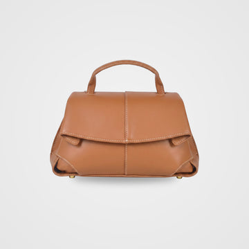 Fiorella leather baguette bag by Clemés in Cognac