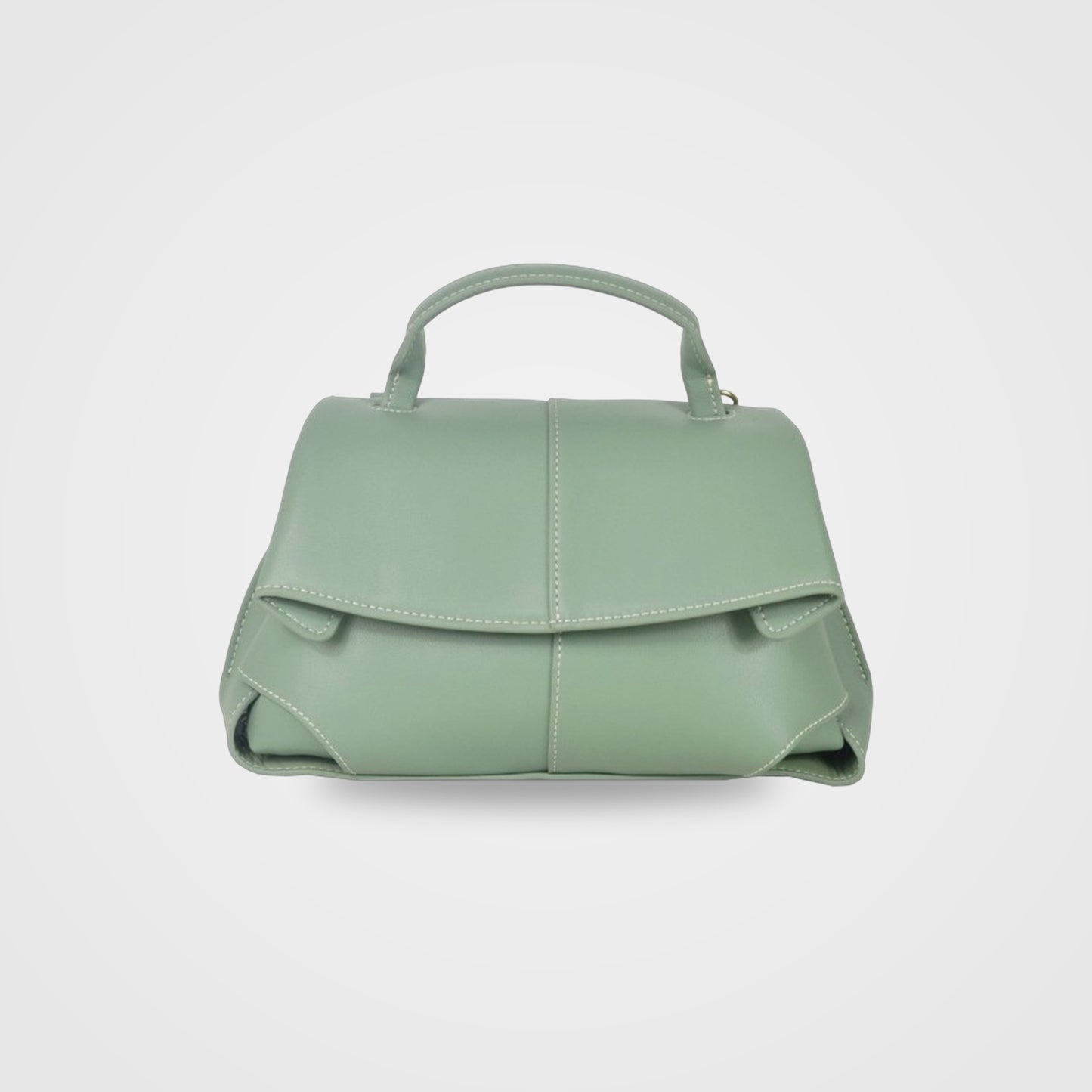 Fiorella leather baguette bag by Clemés in Sage Green