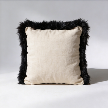 Natural Premium New Zealand Sheepskin Cushion 35 x 35 cm, Black
