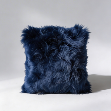 Pair of Indigo New Zealand sheepskin cushion covers 35 x 35 cm