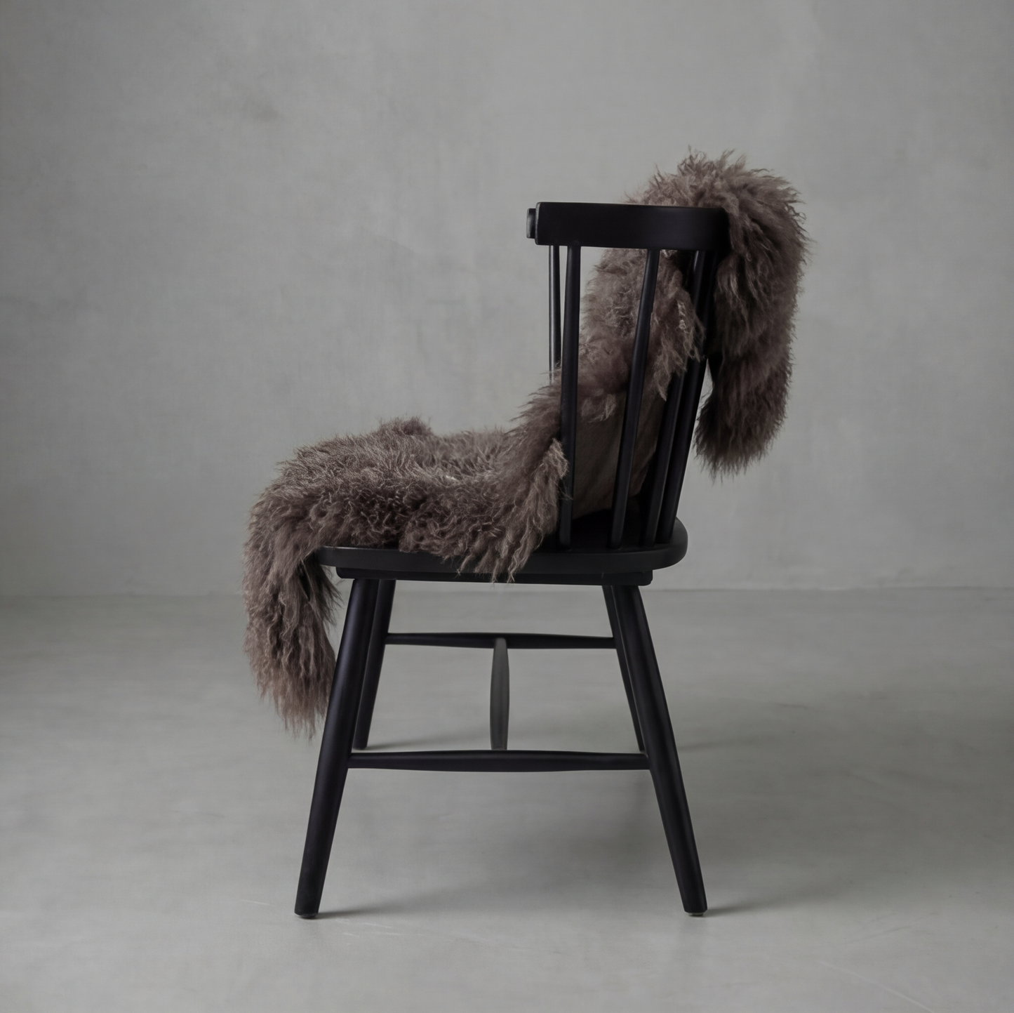 Natural Premium Tibetan Mongolian Sheepskin Rug/Throw, Single, Large (L95 x W60 cm), Dark Taupe