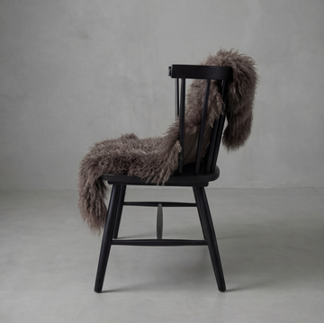 Natural Premium Tibetan Mongolian Sheepskin Rug/Throw, Single, Large (L95 x W60 cm), Dark Taupe