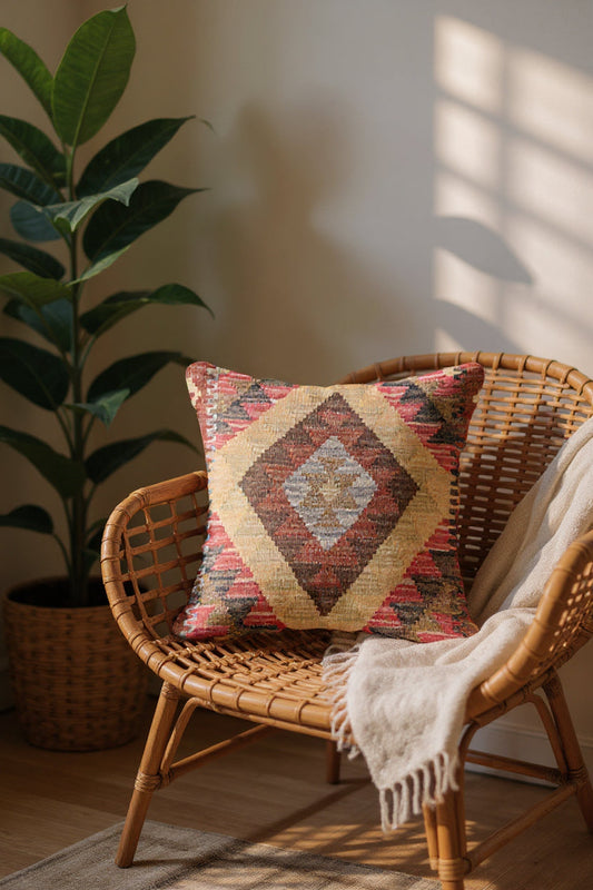 Afghan Kilim Cushion Cover - 45 x 45 cm