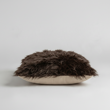 Natural Premium New Zealand Sheepskin Cushion 35 x 35 cm, Dark Chocolate