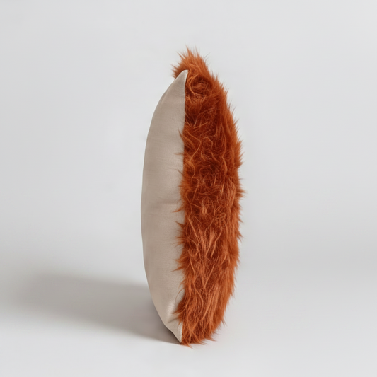Natural Premium New Zealand Sheepskin Cushion 40 x 40 cm, Tangerine