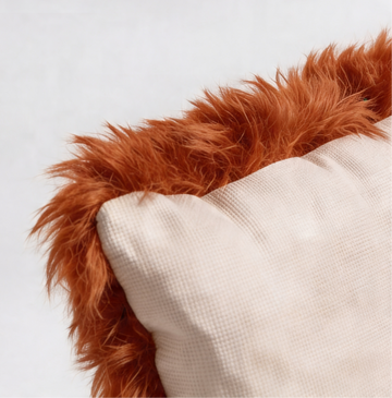 Natural Premium New Zealand Sheepskin Cushion 35 x 35 cm, Tangerine