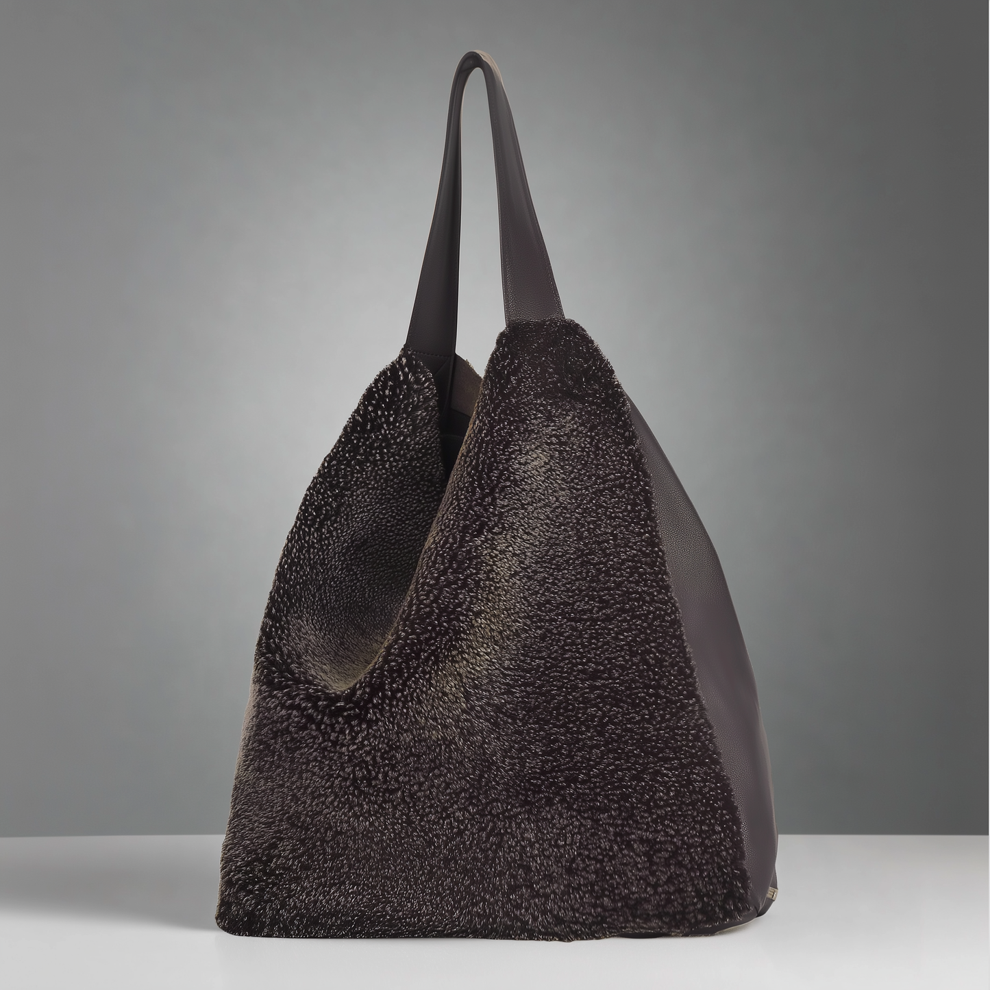 Natural Sheepskin & Leather Shoulder Tote Bag, Yatton