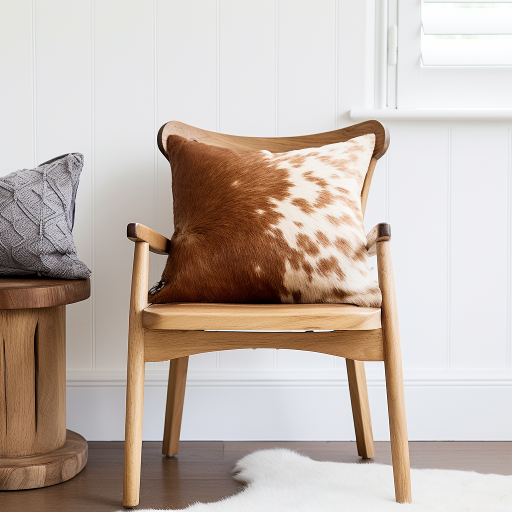 Genuine Cowhide Cushion, Brown