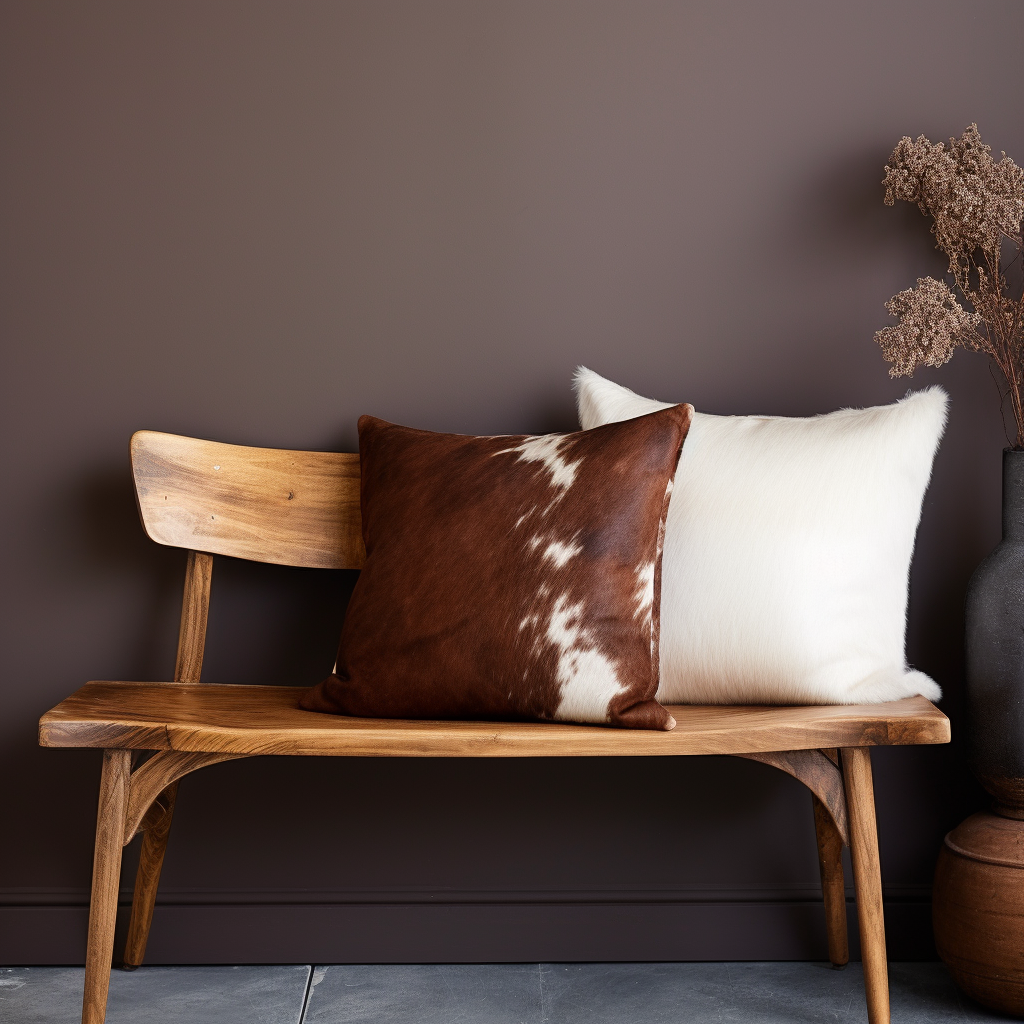Genuine Cowhide Cushion, Brown