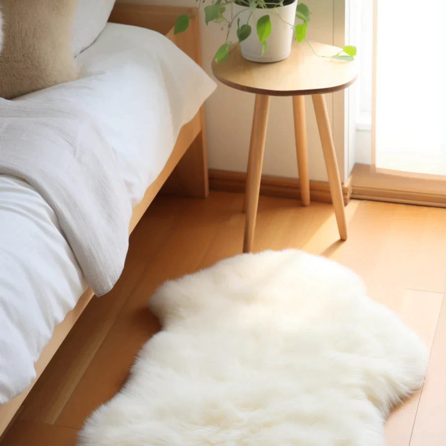 Natural Premium New Zealand Sheepskin Rug & Throw, Single, Large (W60 x L95 cm), Ivory