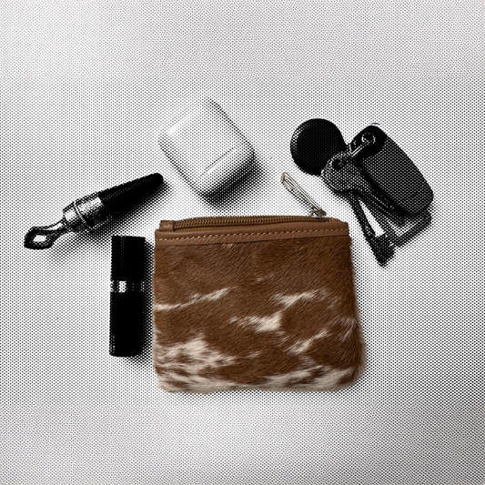 Natural Cowhide Double-Sided Purse, Small