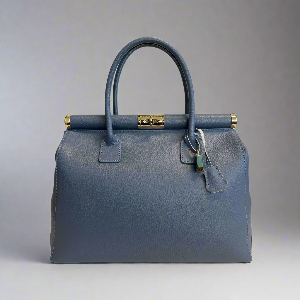 Flavia Structured Pebble Leather Women's Handbag with Shoulder Strap by Clemés (4 Colours)