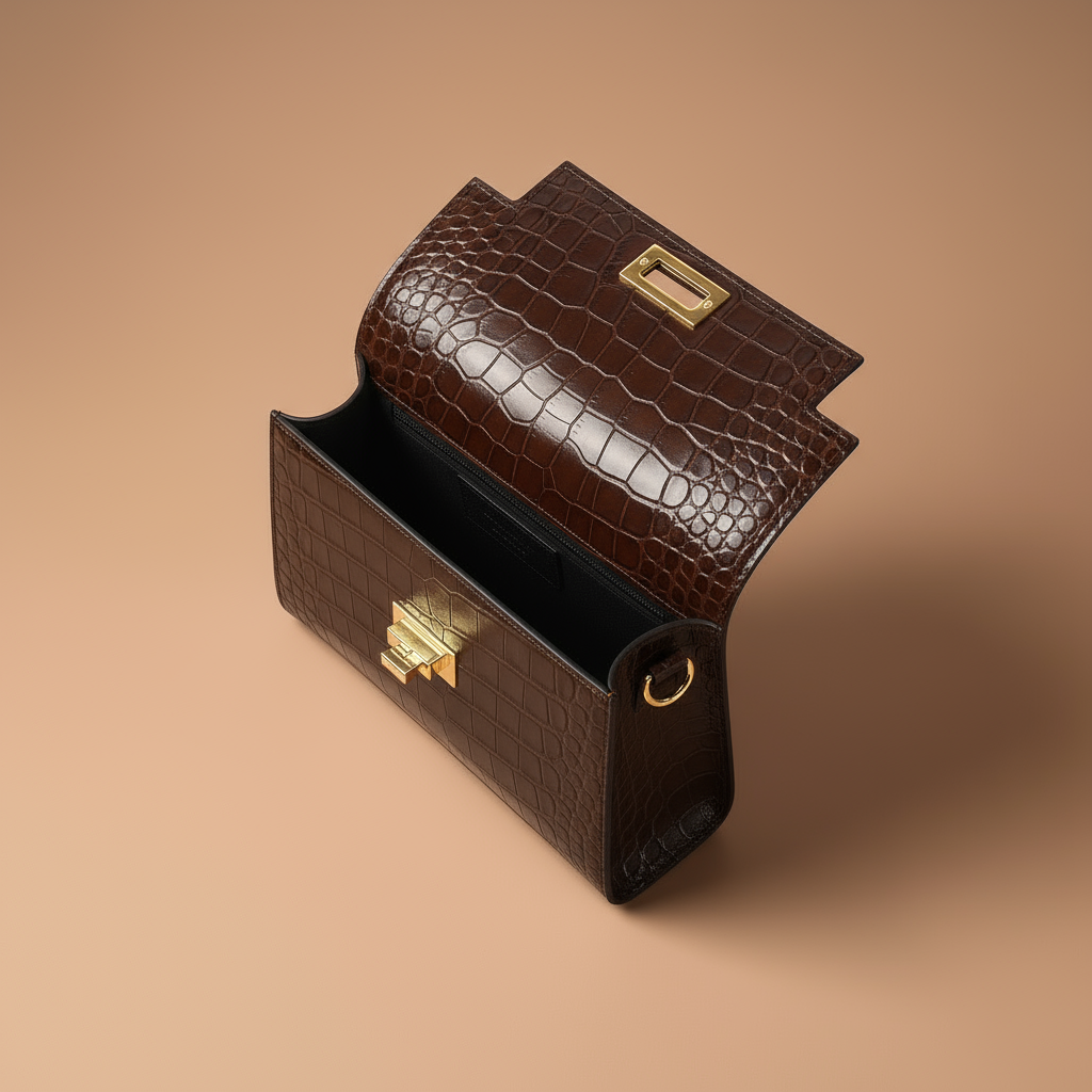 Margot Croc Embossed  Leather Crossbody by Clemés