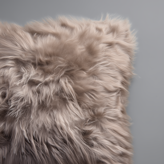 Natural Premium New Zealand Sheepskin Cushion 40 x 40 cm (Taupe)