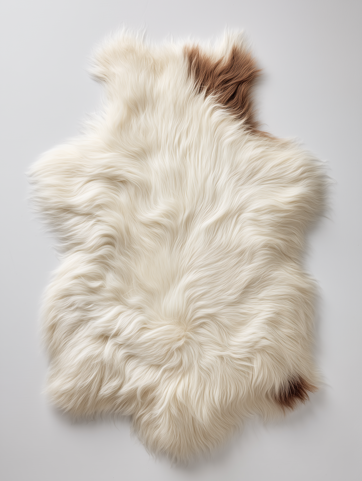 Natural Premium Argentine Criollo Long Hair Goatskin W60-L 60 Chocolate & Ivory