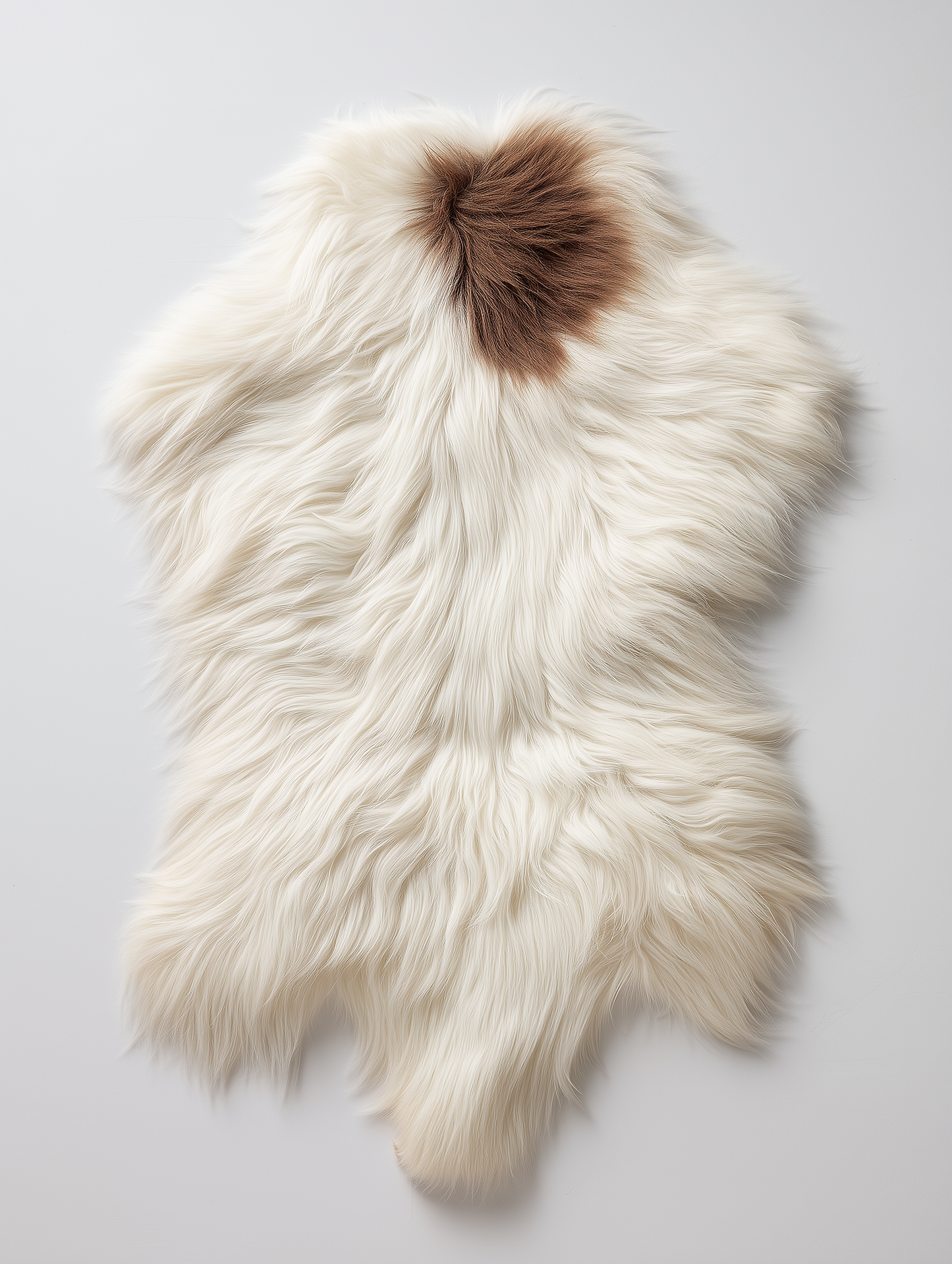 Natural Premium Argentine Criollo Long Hair Goatskin W60-L 60 Chocolate & Ivory