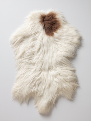 Natural Premium Argentine Criollo Long Hair Goatskin W60-L 60 Chocolate & Ivory