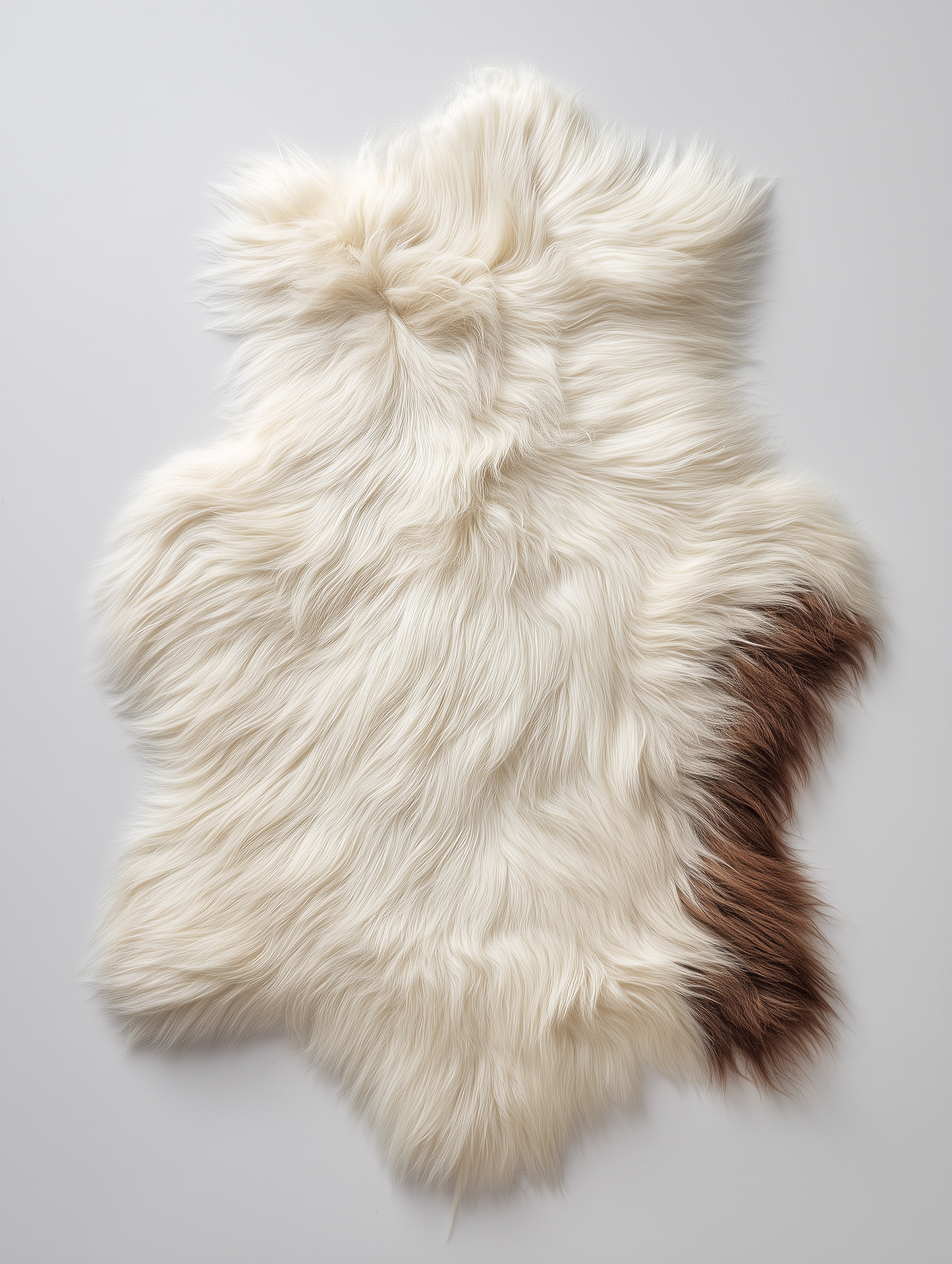 Natural Premium Argentine Criollo Long Hair Goatskin W60-L 60 Chocolate & Ivory