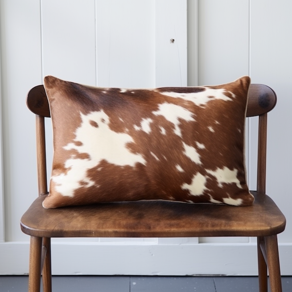Genuine Cowhide Cushion, Brown