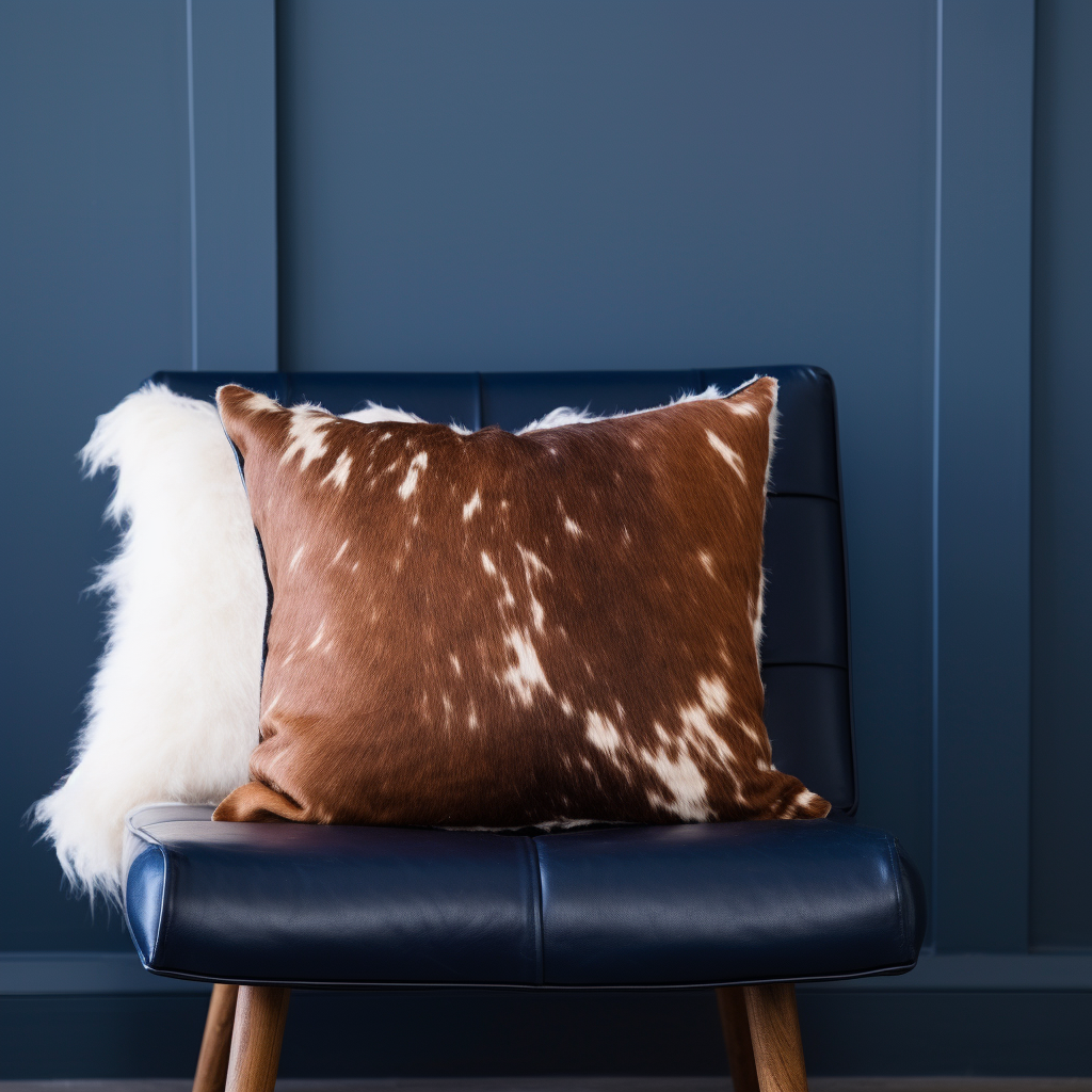 Genuine Cowhide Cushion, Brown