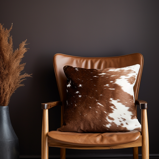 Genuine Cowhide Cushion, Dark Brown