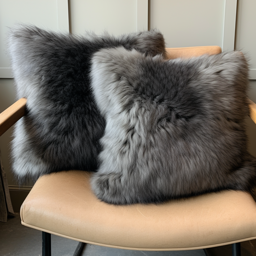Natural Premium New Zealand Sheepskin Cushion & Seat Pad 40 x 40 cm, Grey