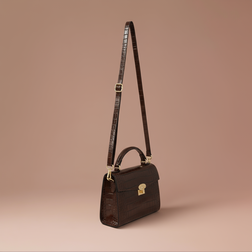 Margot Croc Embossed Leather Crossbody by Clemés