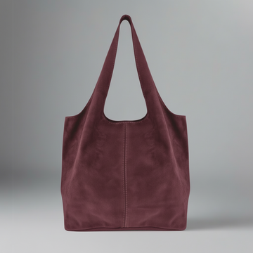 Giannina Suede Leather Shoulder Tote Bag by Clemés (Mulberry)