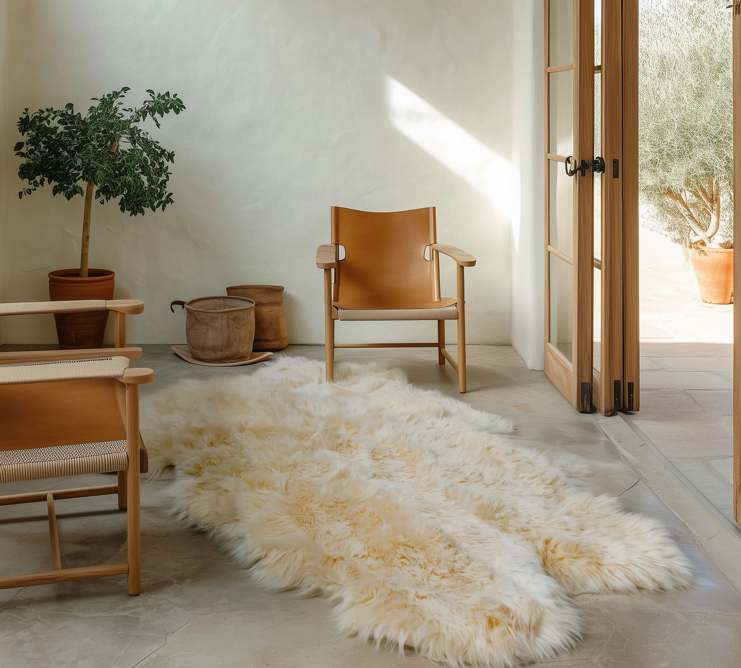 Natural Premium New Zealand Sheepskin Rug, Quad (5 Colours)
