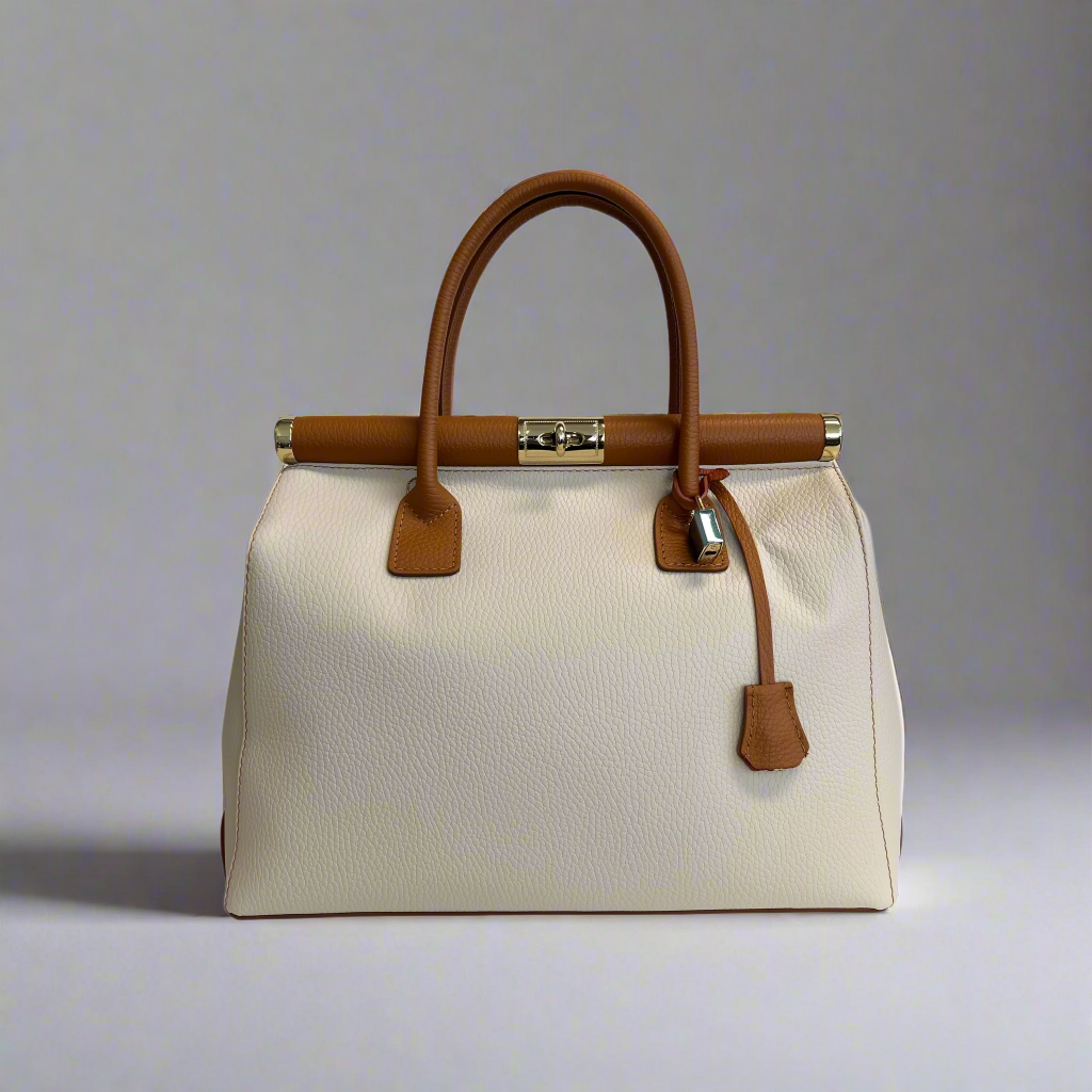 Flavia Structured Pebble Leather Women's Handbag with Shoulder Strap by Clemés (4 Colours)