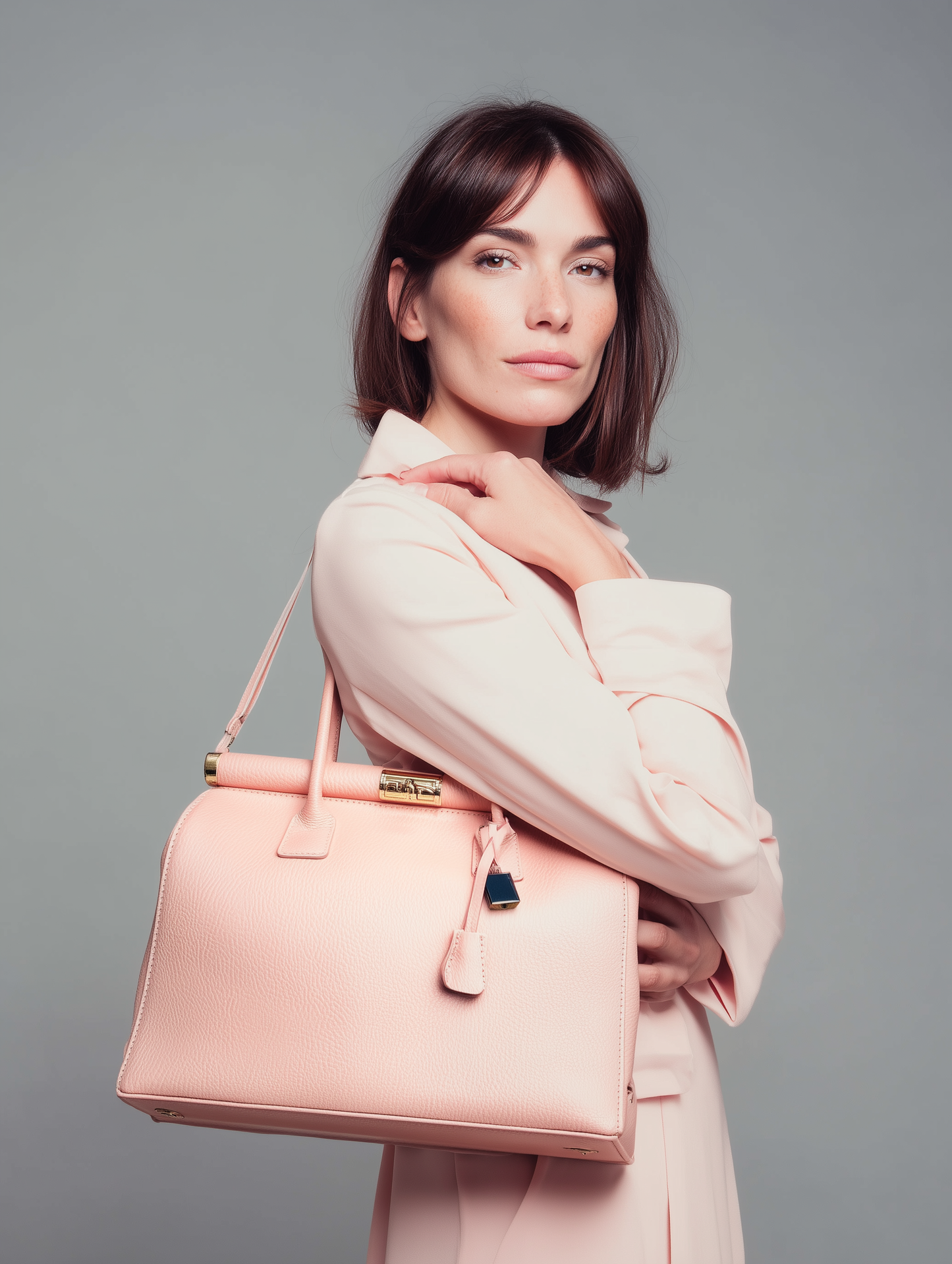 Flavia Structured Pebble Leather Women's Handbag with Shoulder Strap by Clemés (4 Colours)