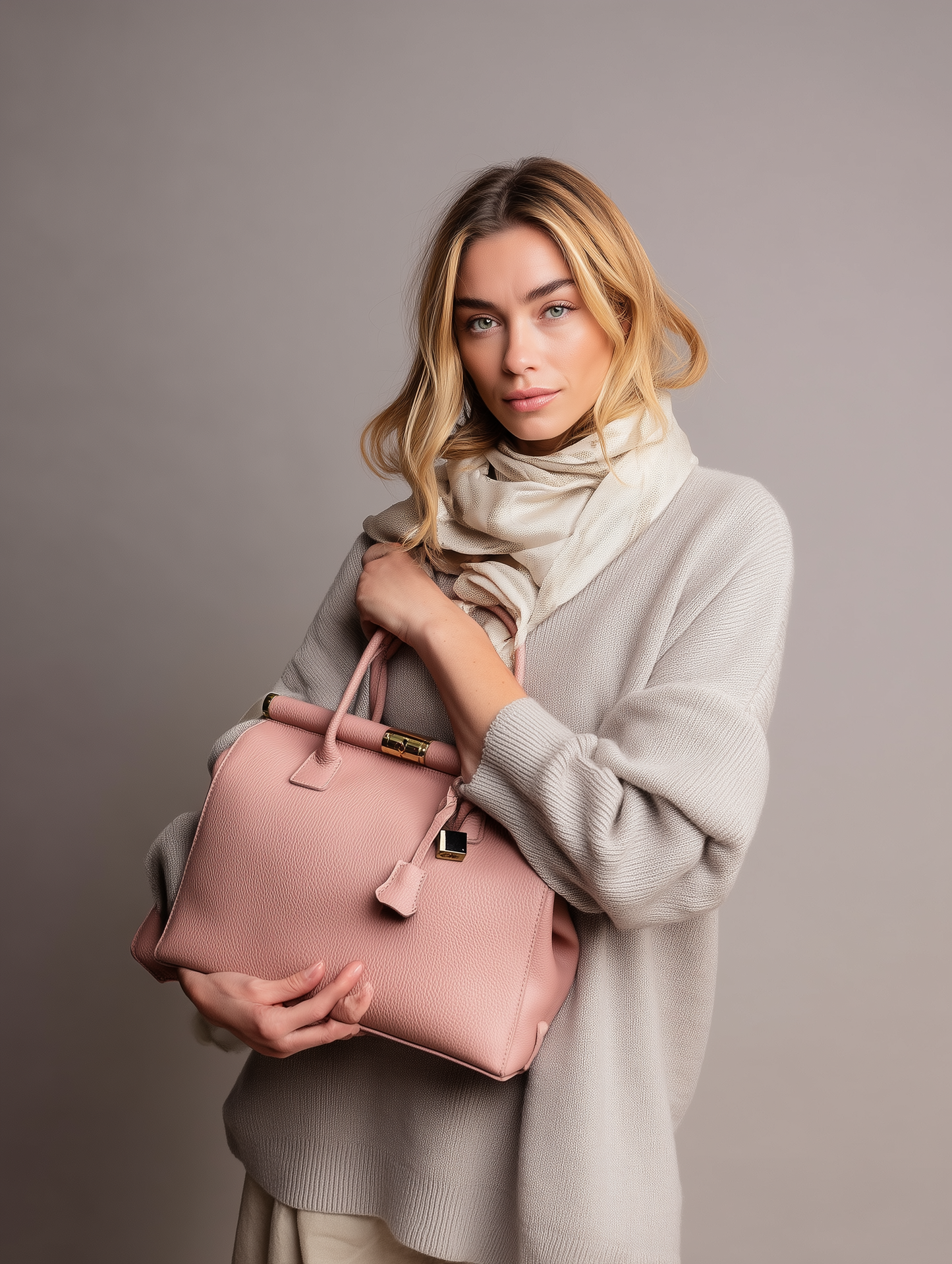 Flavia Structured Pebble Leather Women's Handbag with Shoulder Strap by Clemés (4 Colours)