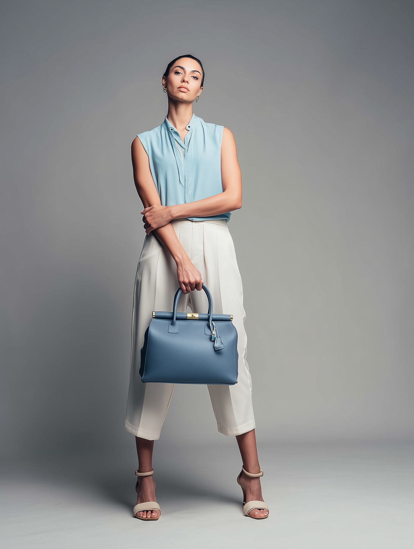 Flavia Structured Pebble Leather Women's Handbag with Shoulder Strap by Clemés (4 Colours)