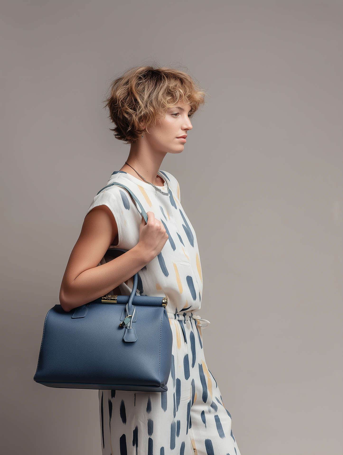 Flavia Structured Pebble Leather Women's Handbag with Shoulder Strap by Clemés (4 Colours)