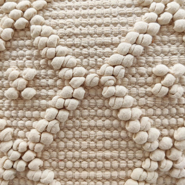 Atlas Diamond Natural Wool Cushion 50 x 50 cm
