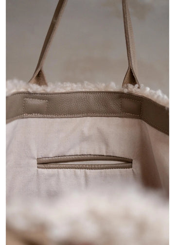 Ottavia Natural Shearling X-Large Shopper by Clemés