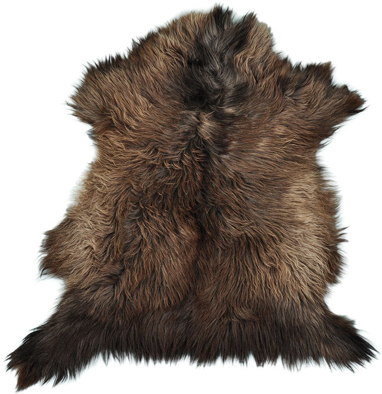 Natural Premium Argentine Criollo Long Hair Goatskin, Chocolate