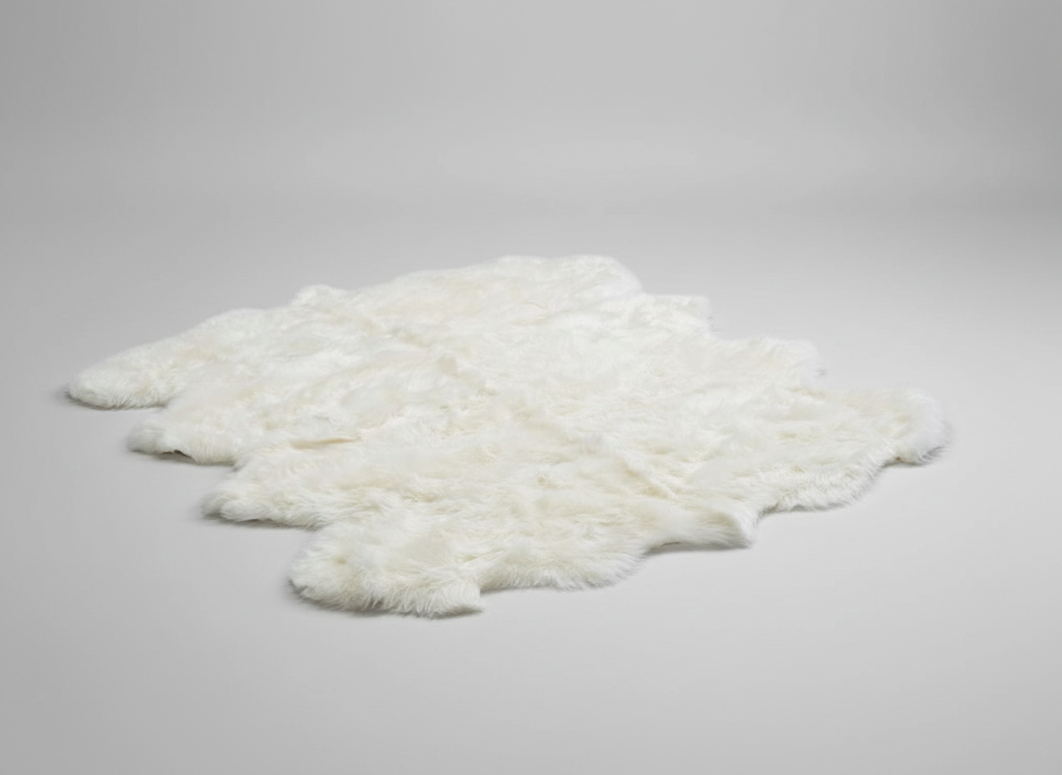Octo New Zealand Sheepskin Rug & Throw, 8-Pelt, Octo, L200 x W180 cm, Ivory (Natural Undyed)