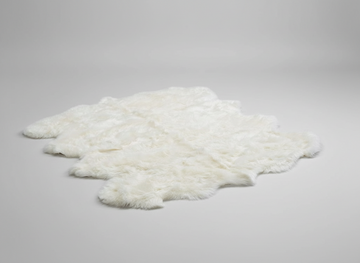 Octo New Zealand Sheepskin Rug & Throw, 8-Pelt, XX-Large, L200 x W180 cm, Ivory