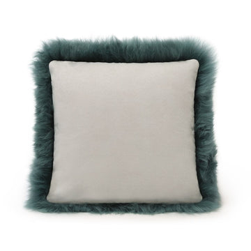 Natural Premium New Zealand Sheepskin Cushion 35 x 35 cm, Deep Teal