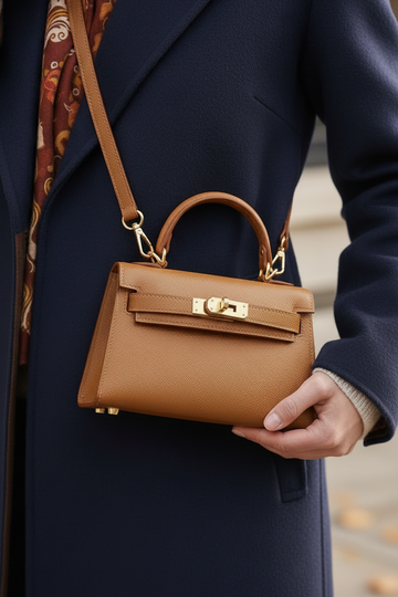 The Mini Kelly-Inspired Epsom Leather Handbag by Clemés