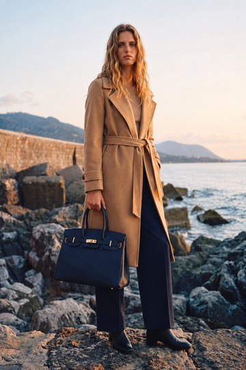 Letizia Navy Calfskin Bag by Clemés