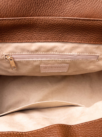 Letizia Cognac Calfskin Bag by Clemés – interior view
