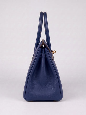 Letizia Navy Calfskin Bag by Clemés – side view