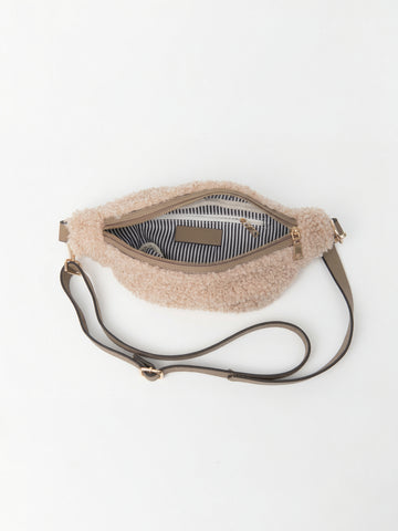 Nevina Faux Shearling & Leather Bum Bag by Clemés