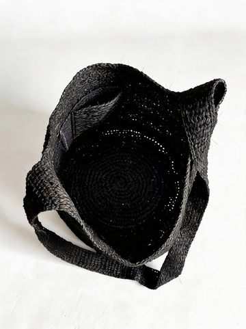 Fleurine Raffia Crossbody Basket by Clemés, Black